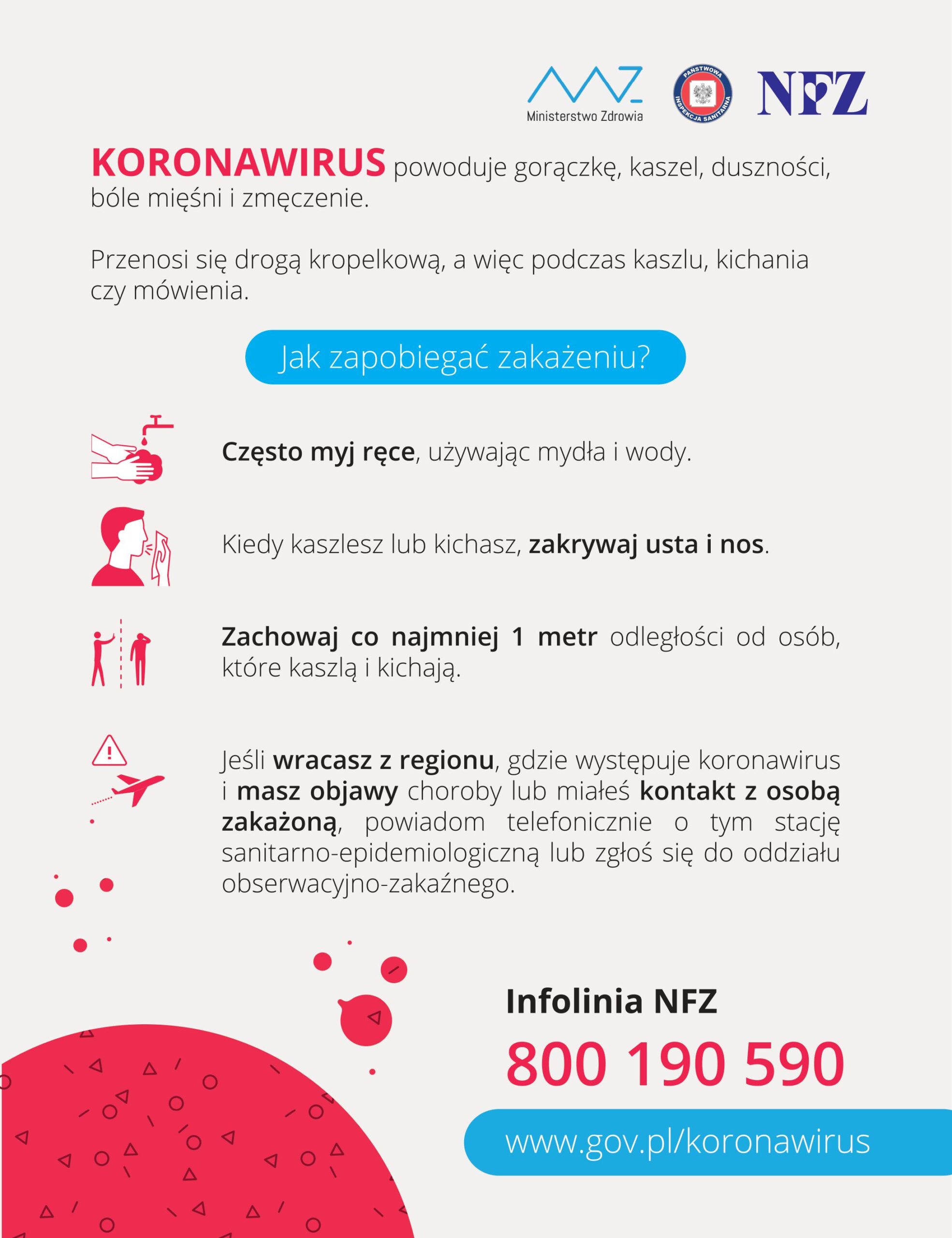 KORONAWIRUS – JAK ZAPOBIEGAĆ ZAKAŻENIU